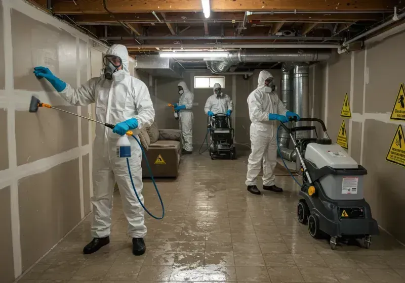 Basement Moisture Removal and Structural Drying process in Reese, MI